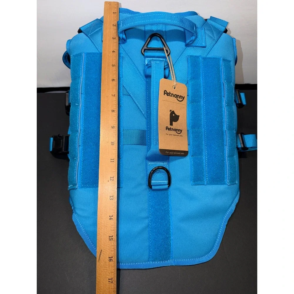 Petnanny Training Tactical Dog Harness Blue XL Padded Vest with Handle